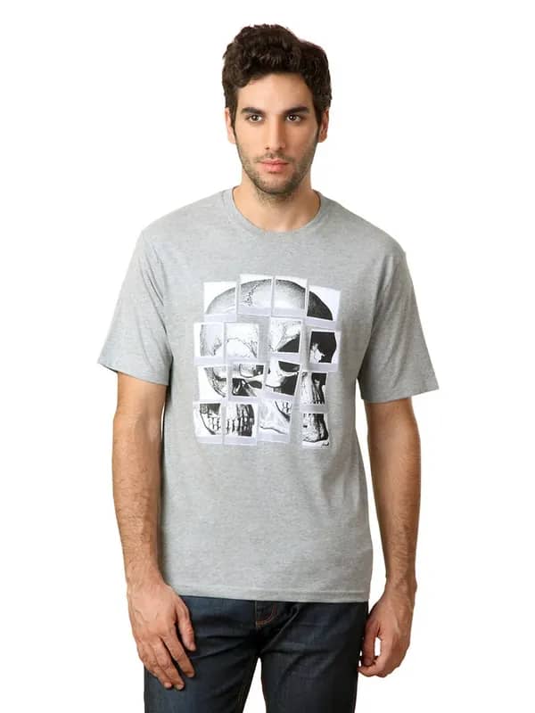 French Connection Men Grey Melange T-shirt