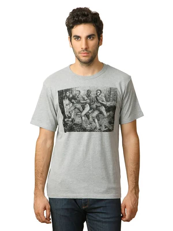 French Connection Men Grey Melange T-shirt