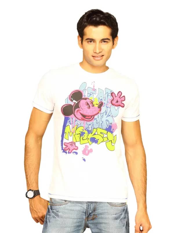Mickey Men's Mickey Grapfitti White T-shirt