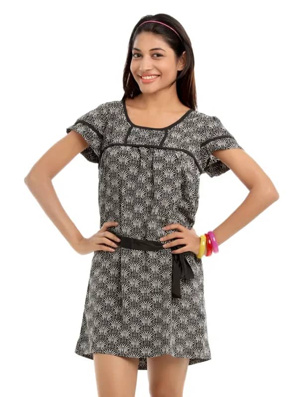 Vero Moda Women Black Printed Shift Dress