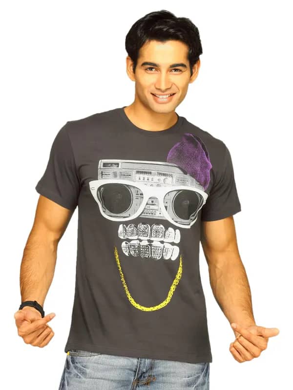 Free Authority Men's Hip Skull Cool Charcoal T-shirt