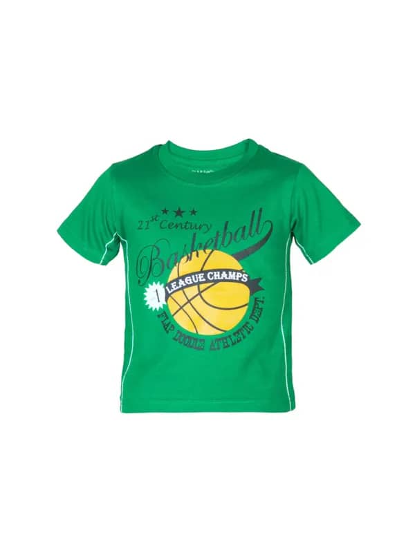 Doodle Boys Printed Green T-shirt