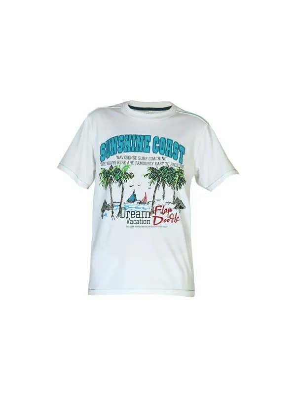 Doodle Boys Printed White T-shirt