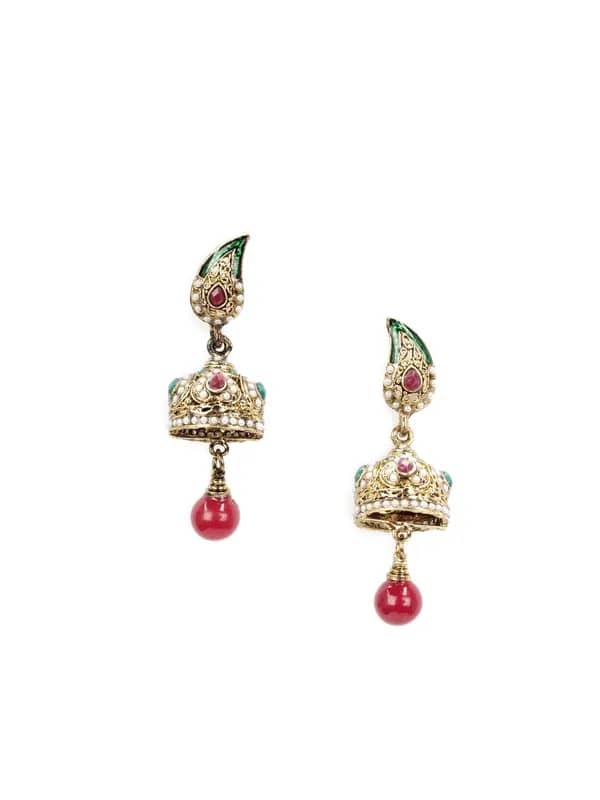 Royal Diadem Maroon Earrings