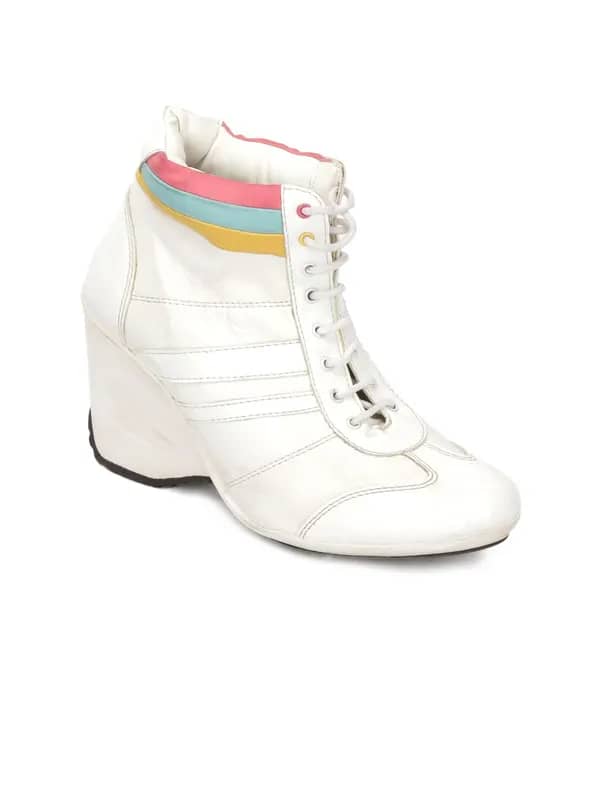 Catwalk Women White Heeled Shoes
