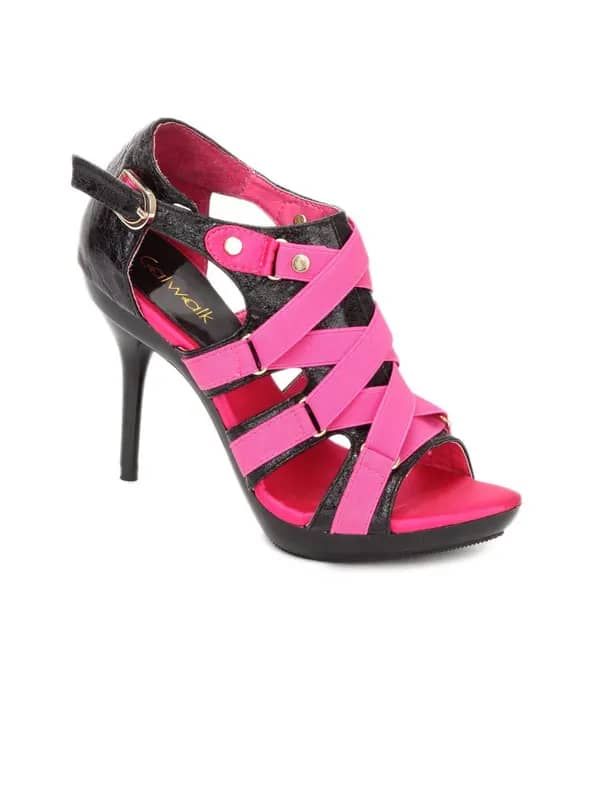 Catwalk Women Black & Pink Heels