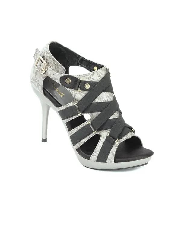Catwalk Women Grey & Black Heels