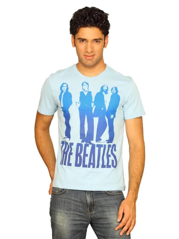 Beatles Men's Groove Light Blue T-shirt