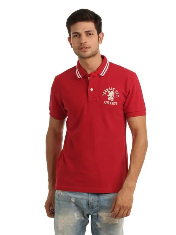 Indian Terrain Men Red T-shirt