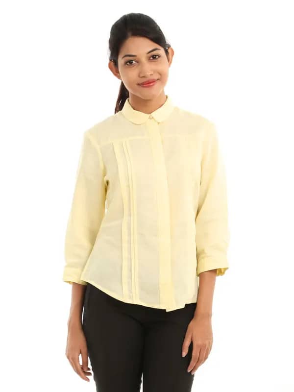 Wills Lifestyle Women Yellow Shirt
