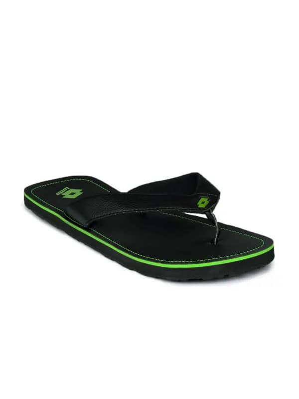Lotto Men Black Flip Flops