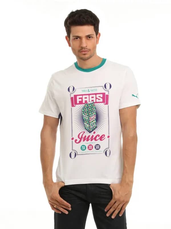 Puma Men White Graphic T-shirt