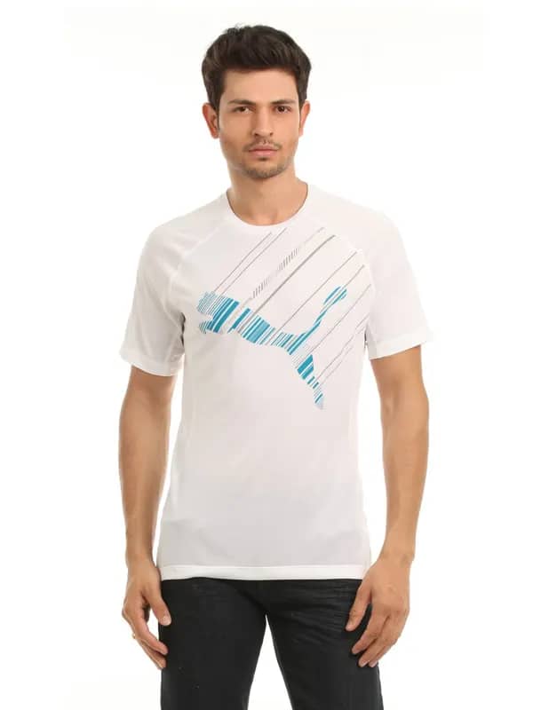Puma Men White Logo T-shirt