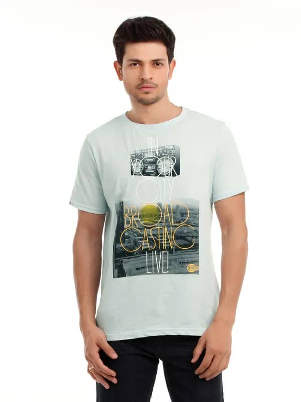 Puma Men Light Blue T-shirt