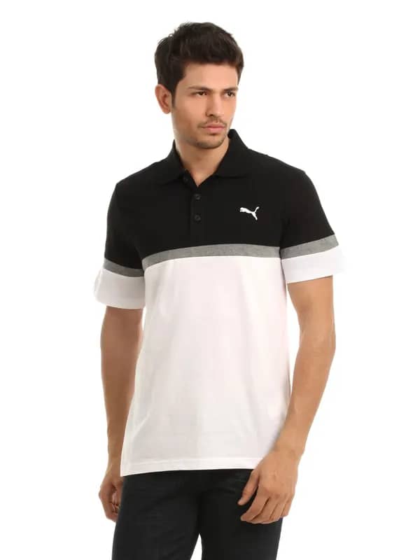 Puma Men Black & White T-shirt