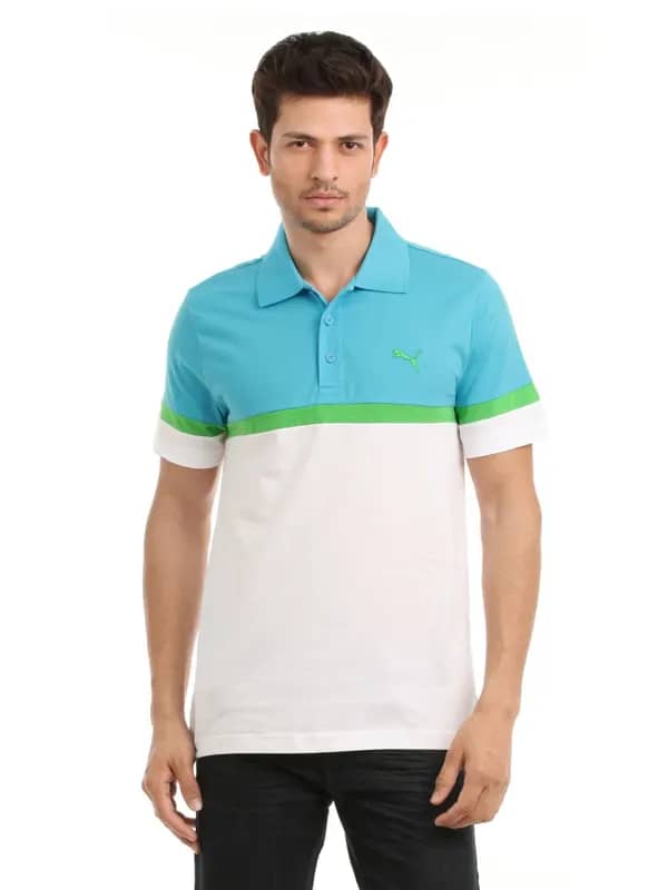 Puma Men Blue & White T-shirt