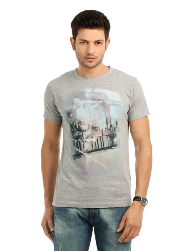 Jack & Jones Men Grey T-shirt