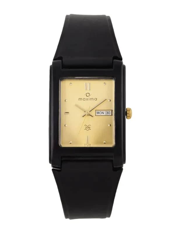 Maxima Men Gold Dial Watch