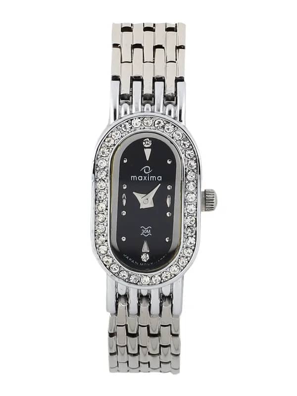 Maxima Women Black Dial Watch