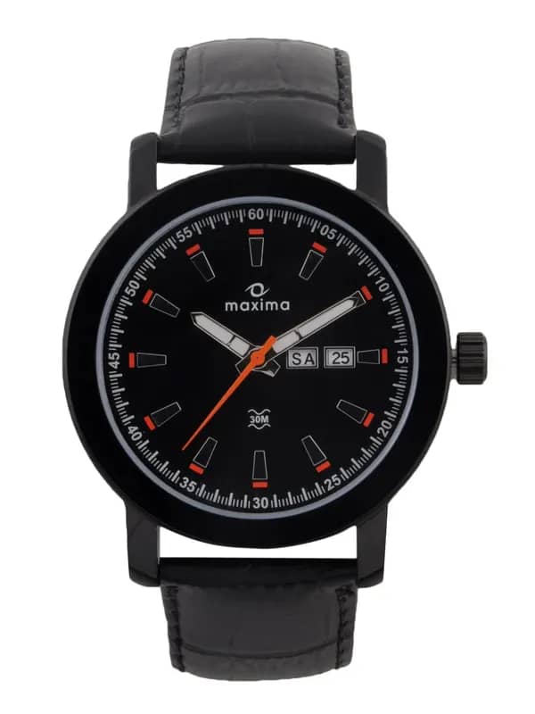 Maxima Men Black Dial Attivo Watch