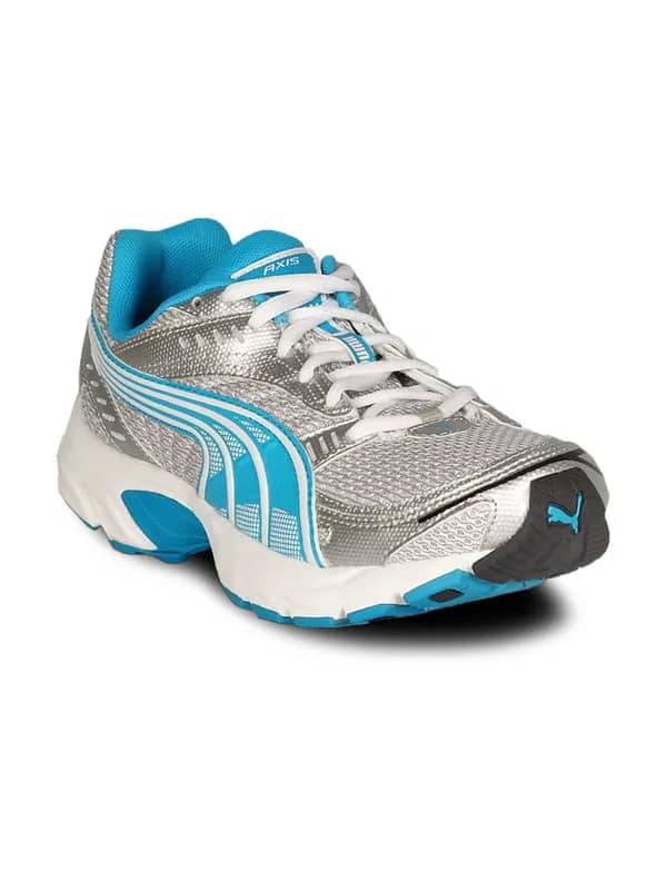 Puma Women Axis White Silver Blue Shoe