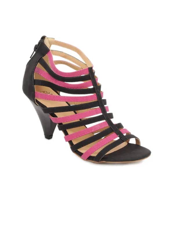 Cobblerz Women Black &Pink Sandals