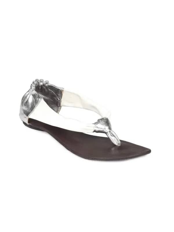 Rocia Women White & Silver Sandals
