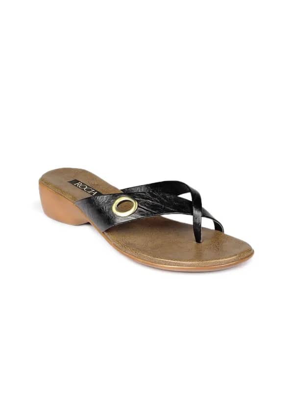 Rocia Women Black & Brown Sandals