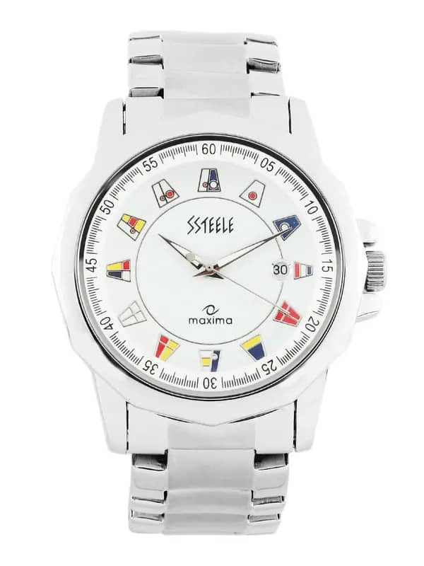 Maxima Men White Dial Watch