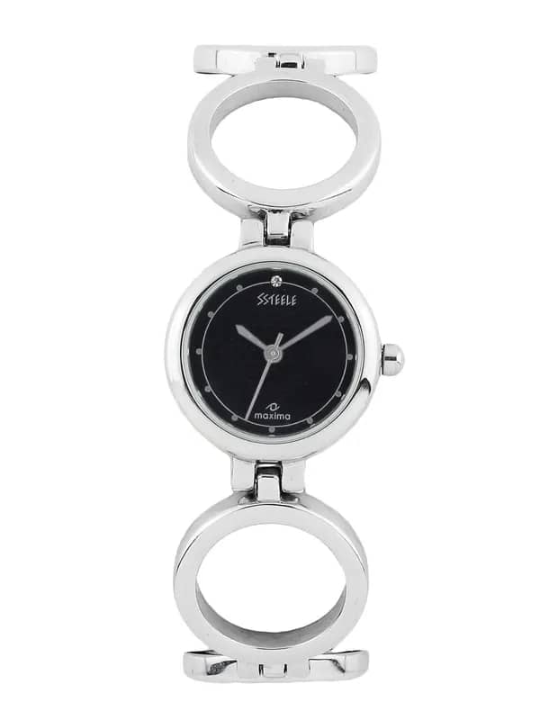 Maxima Women Black Dial Watch