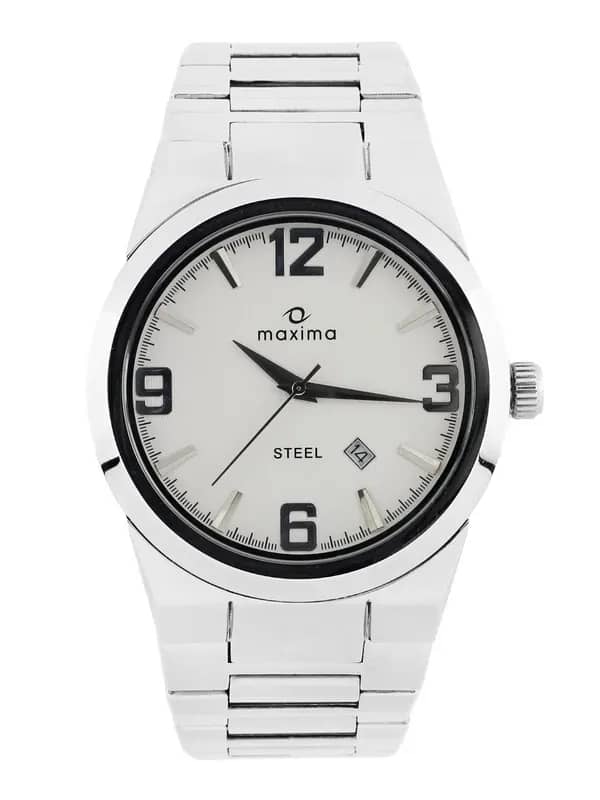 Maxima Men White Dial Watch