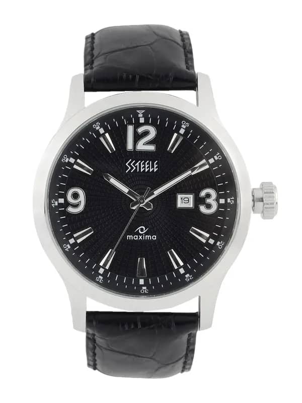 Maxima Ssteele Men Black Dial Watch