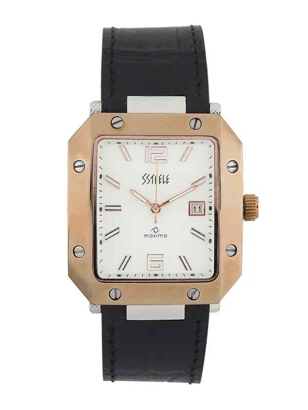 Maxima Men White Dial Watch