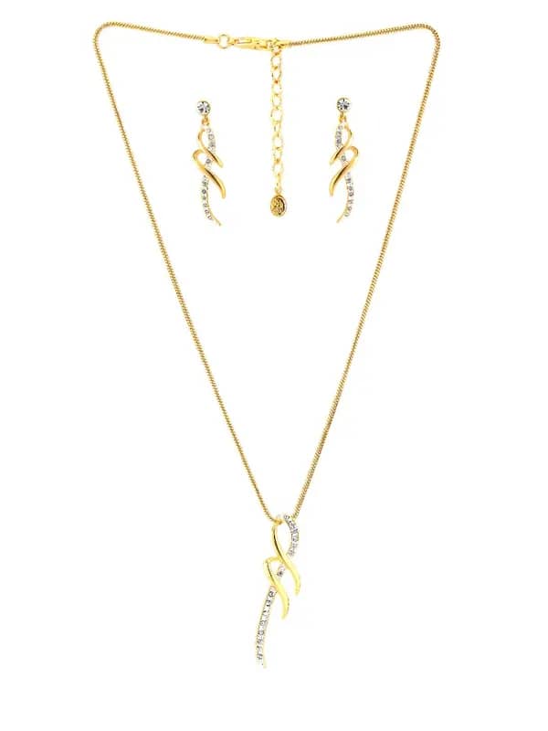 Estelle Women Gold Earring & Pendant Set