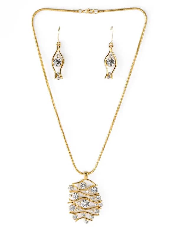 Estelle Women Gold Earring & Pendant Set