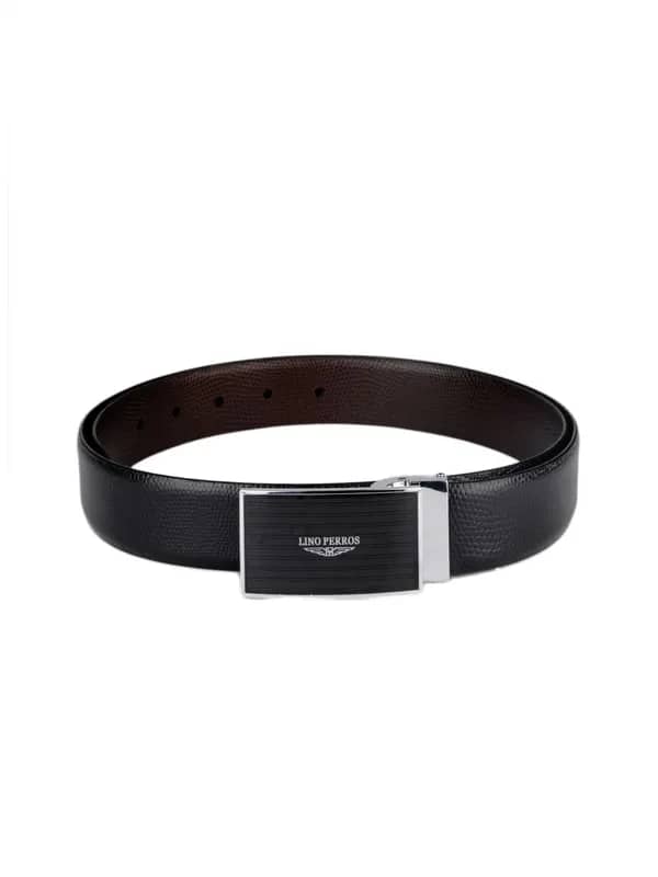 Lino Perros Men Black Leather Belt