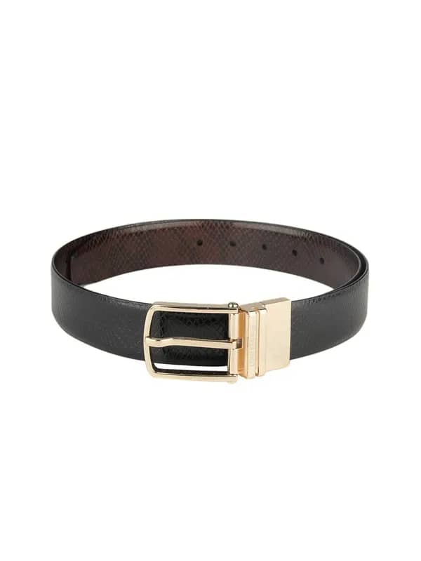 Lino Perros Men Black Leather Belt
