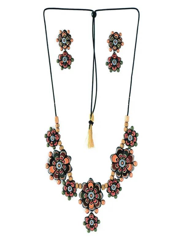 Adrika Multi Coloured Teracotta Jewellery Set
