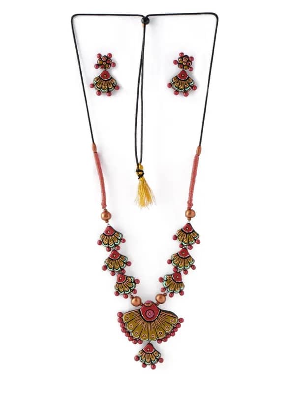 Adrika Multi Coloured Teracotta Jewellery Set
