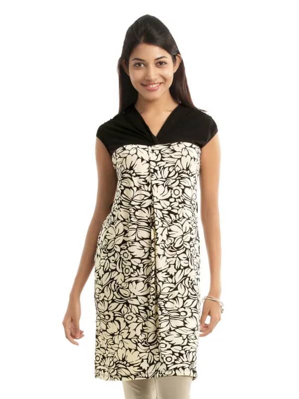 109F Women Black & Cream Dress