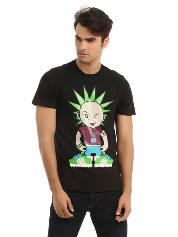 ADIDAS Men Black Printed T-shirt