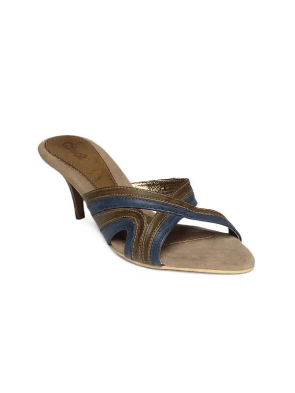 Catwalk Women Blue and Brown Heels