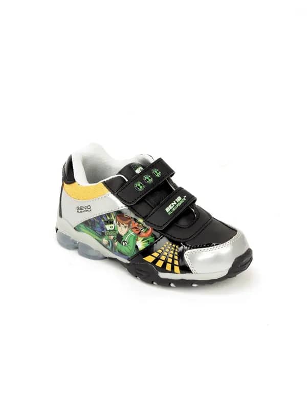 Ben 10 Boys Black & Silver Shoes
