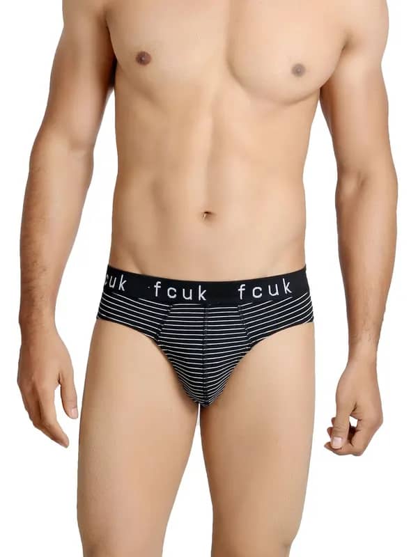 FCUK Underwear Men Black Striped Brief