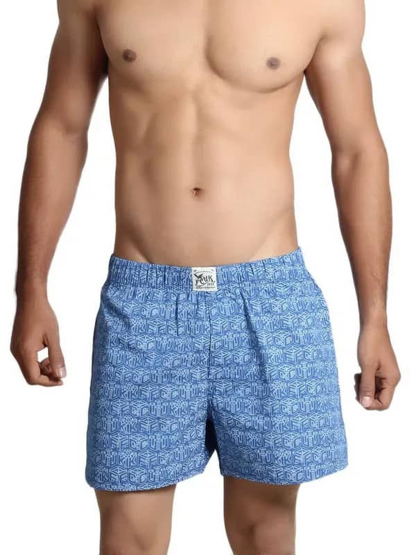 FCUK Underwear Blue Printed Boxers