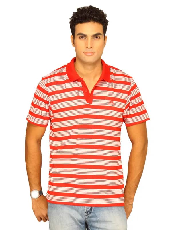 ADIDAS Men's Polo Red Polo T-shirt