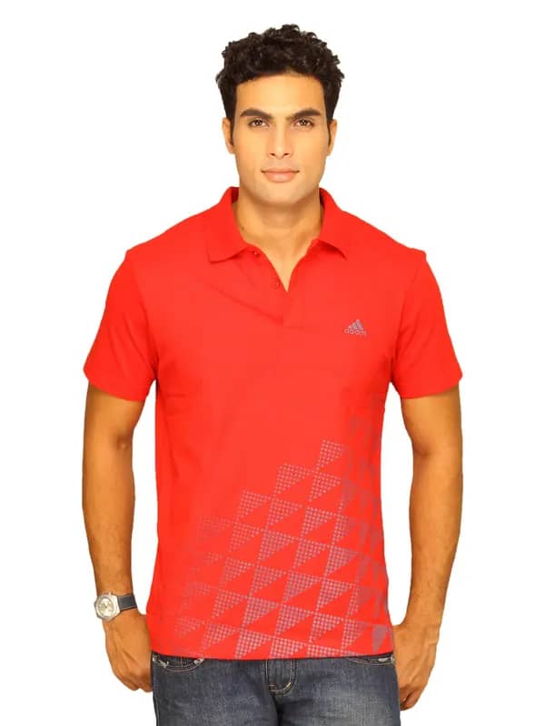 ADIDAS Men's Red Polo T-shirt