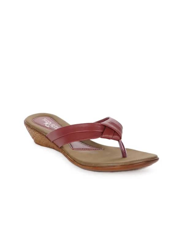 Portia Women Red & Brown Wedges