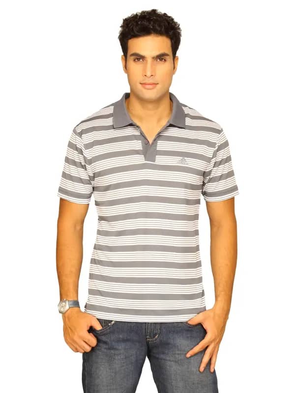ADIDAS Men's Perf Str Polo Grey T-Shirt