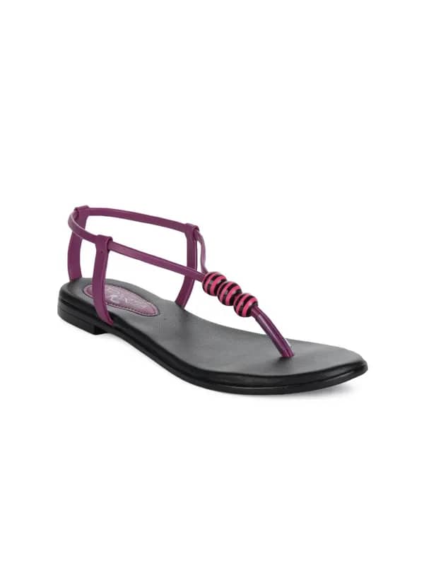 Portia Women Purple & Black Sandals